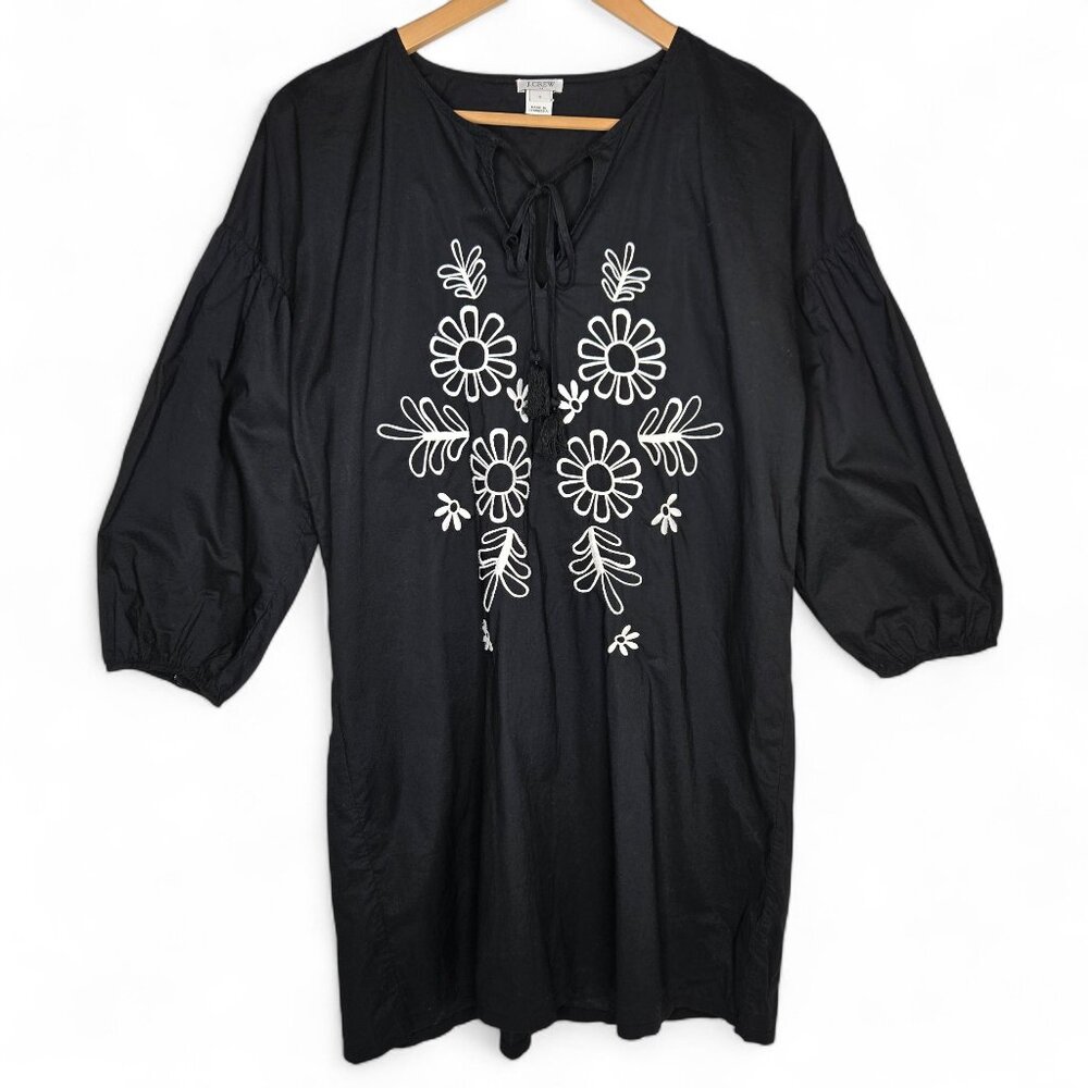 J Crew Embroidered Beach Dress Women's Chunky Floral Laced V Neck Coverup Pool S